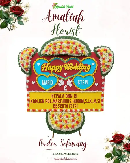 Papan Bunga Pernikahan Menanggal